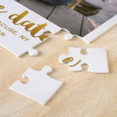 Whimsical Brush Script-Foto Save the Date Gold Puzzle (Seite)
