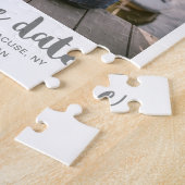 Whimsical Brush Script-Foto Save the Date grau Puzzle (Seite)