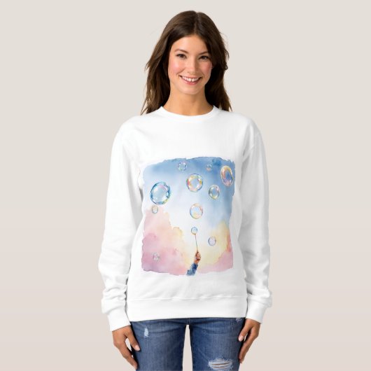Whimsical Bubbles Watercolor Shirt (Vorne ganz)
