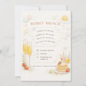 Whimsical Bubbly Brunch Invitation Einladung (Vorderseite)