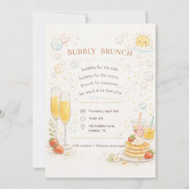 Whimsical Bubbly Brunch Invitation Einladung