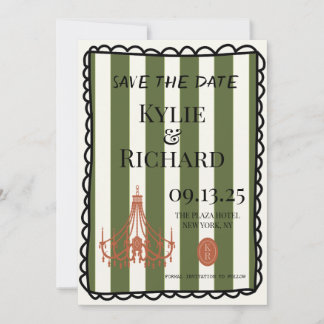 Whimsical Buble Border Save the Date Einladung