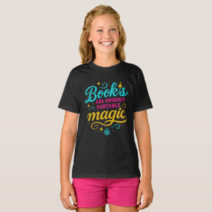 Whimsical „Bücher sind Magie“ Zitat T-Shirt zum Le