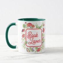 Whimsical Buchliebhaber Pilz Kaffee