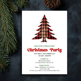 Whimsical Buffalo Check Holiday Party Invitation Einladung
