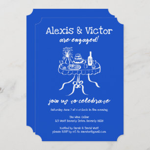 Whimsical Buffet DInner Custom Engagement Party Einladung