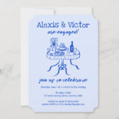 Whimsical Buffet DInner Custom Engagement Party Einladung (Vorderseite)