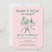 Whimsical Buffet DInner Custom Engagement Party Einladung (Vorderseite)