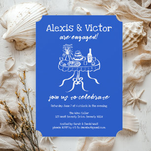Whimsical Buffet DInner Custom Engagement Party Einladung