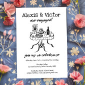 Whimsical Buffet DInner Custom Engagement Party Einladung