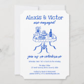 Whimsical Buffet DInner Custom Engagement Party Einladung (Vorderseite)