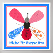 Whimsical Bug Collage Art by 4 Year Old Nathaniel Poster (Vorne)