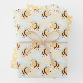 Whimsical Bumble Bee and Honeycomb Floral Geschenkpapier Set (Beispiel)