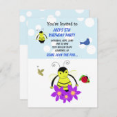 Whimsical Bumble Bee Birthday Party Einladung (Vorne/Hinten)