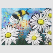 Whimsical Bumble Bee Daisies Blumendekoupage Seidenpapier (Vorderseite)