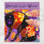 Whimsical Bumble Bee Floral Orange Red Gelb Weinetikett (Einzelnes Label)