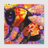 Whimsical Bumble Bee Floral Red Yellow Magnet (Vorderseite)