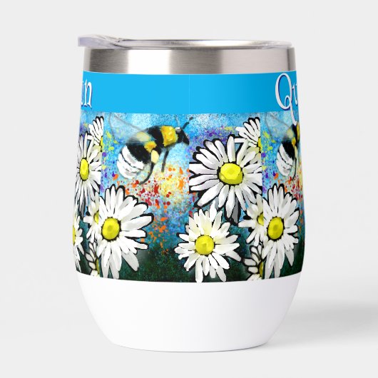 Whimsical Bumble Bee in Daisies Personalisiert (Rechts)