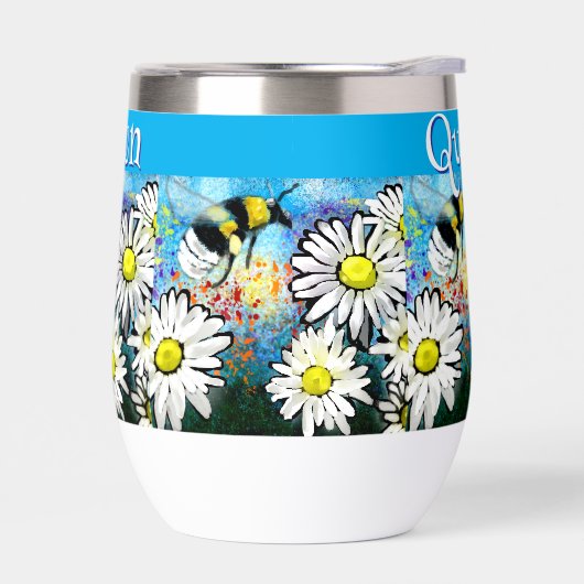 Whimsical Bumble Bee in Daisies Personalisiert (Links)