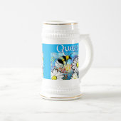 Whimsical Bumble Bee in Daisies Personalisiert Bierglas (VorderseiteRechts)
