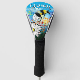 Whimsical Bumble Bee in Daisies Personalisiert Golf Headcover