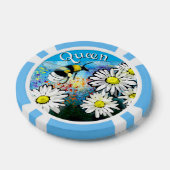Whimsical Bumble Bee in Daisies Personalisiert Pokerchips (Einzeln)