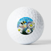 Whimsical Bumble Bee in Daisies Personalized Golfball (Vorderseite)