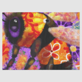 Whimsical Bumble Bee Lila Orange Decoupage Seidenpapier