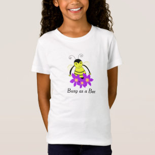 Whimsical Bumble Bee mit Blume T-Shirt