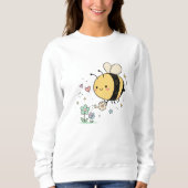  Whimsical Bumblebee Floral Art Lovers Sweatshirt (Vorderseite)