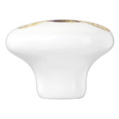 Whimsical Bumblebee & Wildflowers "Bee Happy" Keramikknauf (Seitenansicht)