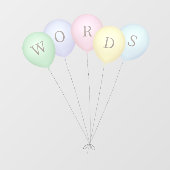 Whimsical Bunch von 5 pastellfarbenen Balloons ben Fensteraufkleber (Blatt)