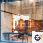 Whimsical Bunch von 5 pastellfarbenen Balloons ben Fensteraufkleber (Café-Fenster)