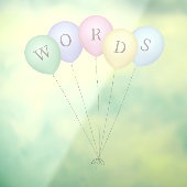 Whimsical Bunch von 5 pastellfarbenen Balloons ben Fensteraufkleber (Blatt 3)