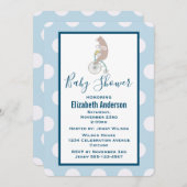 Whimsical Bunny and Bear Reiten a Bike Baby Dusche Einladung (Vorne/Hinten)