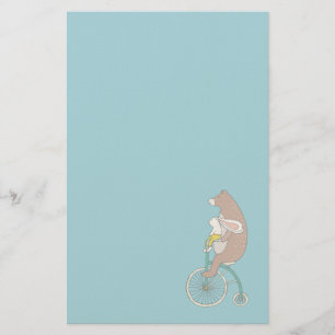 Whimsical Bunny and Bear Reiten Briefpapier