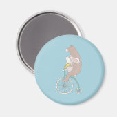 Whimsical Bunny and Bear Reiten Magnet (Vorderseite/Rückseite)