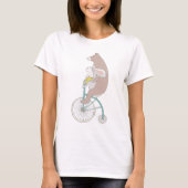 Whimsical Bunny and Bear Reiten T-Shirt (Vorderseite)