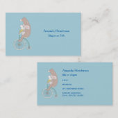 Whimsical Bunny and Bear Reiten Visitenkarte (Vorne/Hinten)