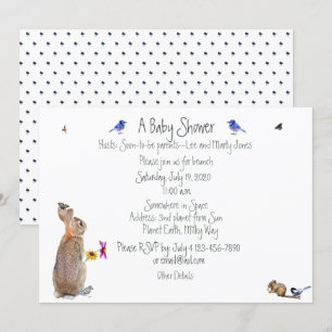 Whimsical Bunny baby Dusche: Einladungen