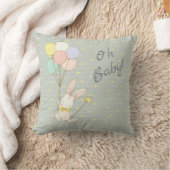 Whimsical Bunny Balloons und Blume Baby Kissen (Decke)