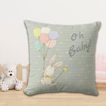 Whimsical Bunny Balloons und Blume Baby