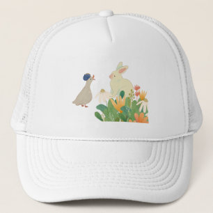 Whimsical Bunny & Bird in Bloom - Niedlicher Frühl Truckerkappe