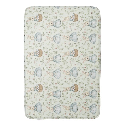 Whimsical Bunny Bliss Osterfest Badematte (Vorderseite Vertikal)