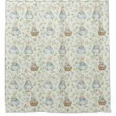 Whimsical Bunny Bliss Osterkollektion Duschvorhang (Vorderseite)