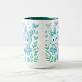 Whimsical Bunny Couple Ceramic Mug Tasse (Zentrum)