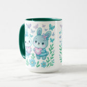Whimsical Bunny Couple Ceramic Mug Tasse (Vorderseite Links)