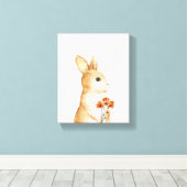 Whimsical Bunny Floral Woodland Kinderzimmer Dekor Leinwanddruck (Insitu (Holzboden))