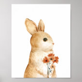 Whimsical Bunny Floral Woodland Kinderzimmer Dekor Poster (Vorne)