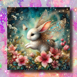 Whimsical Bunny Happy Oaster Christlich Bibel Vers Feiertagskarte